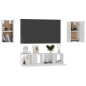 vidaXL Muebles de salón 4 pzas madera ingeniería blanco brillo