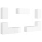 vidaXL Set de muebles de salón 7 pzas madera ingeniería blanco brillo vidaXL Set de muebles de salón 7 pzas madera ingeniería blanco brillo