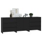 vidaXL Aparador de 3 piezas madera manufacturada negro vidaXL Aparador de 3 piezas madera manufacturada negro