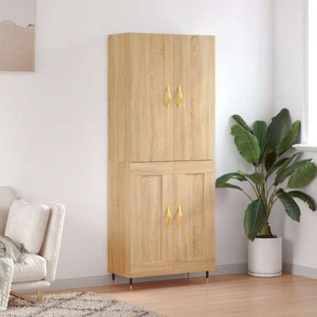 vidaXL Aparador alto madera contrachapada color roble 69,5x34x180 cm