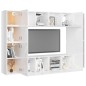 vidaXL Set de muebles de salón 8 pzas madera ingeniería blanco brillo vidaXL Set de muebles de salón 8 pzas madera ingeniería blanco brillo