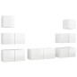 vidaXL Set de muebles de salón 7 pzas madera ingeniería blanco brillo