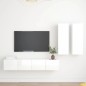 vidaXL Set de muebles de salón 4 pzas madera ingeniería blanco brillo vidaXL Set de muebles de salón 4 pzas madera ingeniería blanco brillo