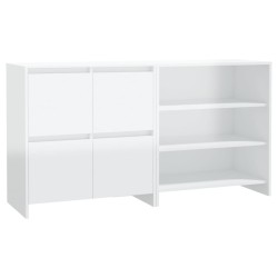 vidaXL Aparador de 2 piezas madera manufacturada blanca brillante
