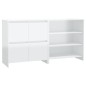 vidaXL Aparador de 2 piezas madera manufacturada blanca brillante vidaXL Aparador de 2 piezas madera manufacturada blanca brillante
