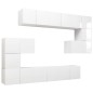 vidaXL Set de muebles de salón 10 pzas madera ingeniería blanco brillo