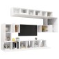 vidaXL Set de muebles de salón 10 pzas madera ingeniería blanco brillo