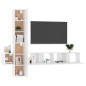vidaXL Set de muebles de salón 5 pzas madera ingeniería blanco brillo vidaXL Set de muebles de salón 5 pzas madera ingeniería blanco brillo