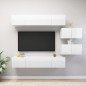 vidaXL Set de muebles de salón 6 pzas madera ingeniería blanco brillo vidaXL Set de muebles de salón 6 pzas madera ingeniería blanco brillo