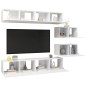 vidaXL Set de muebles de salón 6 pzas madera ingeniería blanco brillo vidaXL Set de muebles de salón 6 pzas madera ingeniería blanco brillo