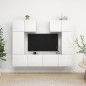 vidaXL Set de muebles de salón 6 pzas madera ingeniería blanco brillo