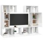 vidaXL Set de muebles de salón 6 pzas madera ingeniería blanco brillo