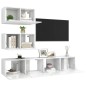 vidaXL Set de muebles de salón 4 pzas madera ingeniería blanco brillo vidaXL Set de muebles de salón 4 pzas madera ingeniería blanco brillo
