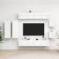 vidaXL Set de muebles de salón 8 pzas madera ingeniería blanco brillo vidaXL Set de muebles de salón 8 pzas madera ingeniería blanco brillo
