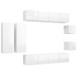 vidaXL Set de muebles de salón 8 pzas madera ingeniería blanco brillo vidaXL Set de muebles de salón 8 pzas madera ingeniería blanco brillo