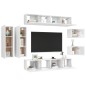 vidaXL Set de muebles de salón 8 pzas madera ingeniería blanco brillo vidaXL Set de muebles de salón 8 pzas madera ingeniería blanco brillo