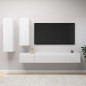 vidaXL Set de muebles de salón 4 pzas madera ingeniería blanco brillo vidaXL Set de muebles de salón 4 pzas madera ingeniería blanco brillo