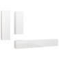 vidaXL Set de muebles de salón 4 pzas madera ingeniería blanco brillo vidaXL Set de muebles de salón 4 pzas madera ingeniería blanco brillo
