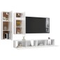 vidaXL Set de muebles de salón 4 pzas madera ingeniería blanco brillo vidaXL Set de muebles de salón 4 pzas madera ingeniería blanco brillo