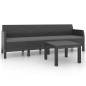 vidaXL Set de muebles jardín 2 piezas cojines PP ratán gris antracita