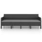 vidaXL Set de muebles jardín 2 piezas cojines PP ratán gris antracita