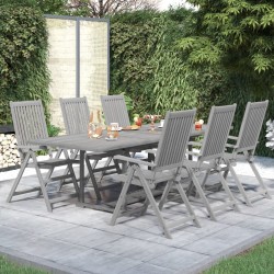 vidaXL Juego de comedor para jardín 7 piezas madera maciza acacia