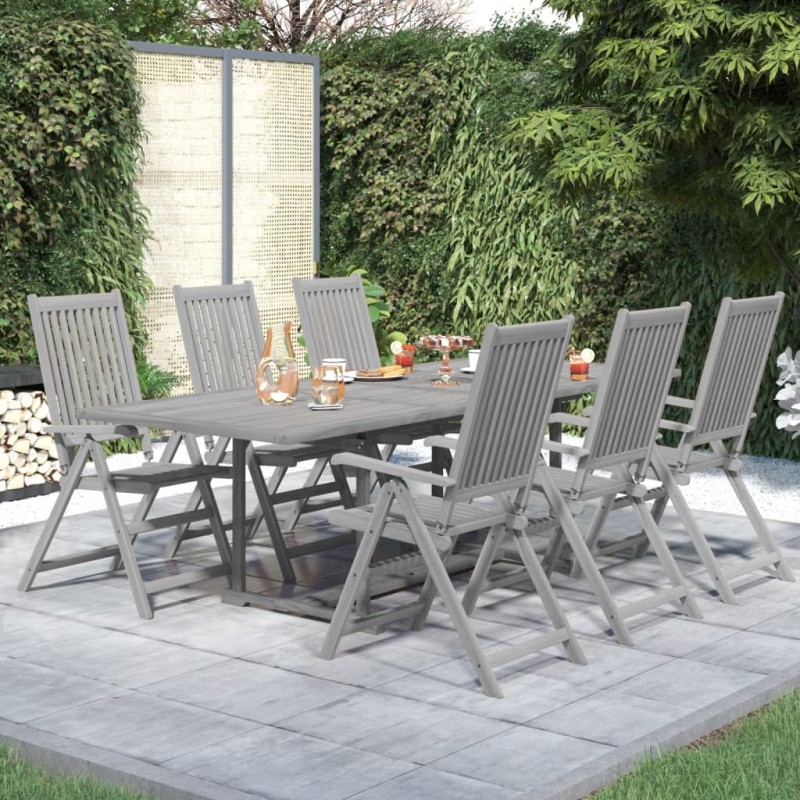 vidaXL Juego de comedor para jardín 7 piezas madera maciza acacia vidaXL Juego de comedor para jardín 7 piezas madera maciza acacia