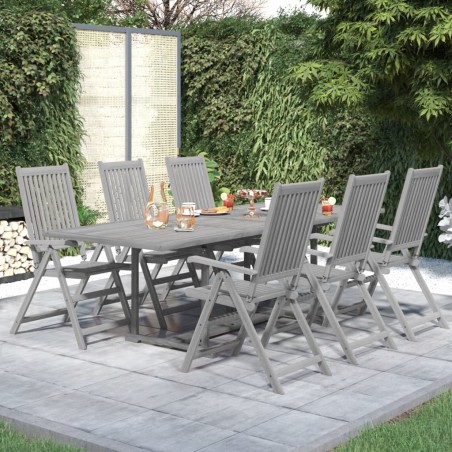 vidaXL Juego de comedor para jardín 7 piezas madera maciza acacia