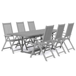 vidaXL Juego de comedor para jardín 7 piezas madera maciza acacia
