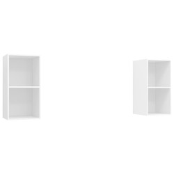 vidaXL Muebles de pared para TV 2 uds madera contrachapada blanco