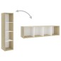 vidaXL Muebles TV 3 uds aglomerado blanco roble Sonoma 142,5x35x36,5cm vidaXL Muebles TV 3 uds aglomerado blanco roble Sonoma 142,5x35x36,5cm