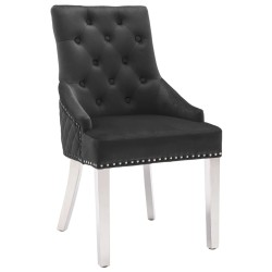 vidaXL Sillas de comedor 6 unidades terciopelo negro