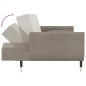 vidaXL Sofá cama 2 plazas reposapiés dos cojines terciopelo gris claro vidaXL Sofá cama 2 plazas reposapiés dos cojines terciopelo gris claro