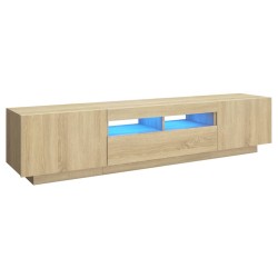 vidaXL Armario TV con luces LED color roble Sonoma 180x35x40 cm