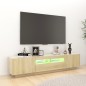 vidaXL Armario TV con luces LED color roble Sonoma 180x35x40 cm