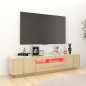 vidaXL Armario TV con luces LED color roble Sonoma 180x35x40 cm