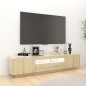 vidaXL Armario TV con luces LED color roble Sonoma 180x35x40 cm