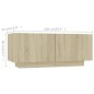 vidaXL Armario TV con luces LED color roble Sonoma 180x35x40 cm