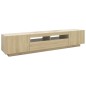 vidaXL Armario TV con luces LED color roble Sonoma 200x35x40 cm