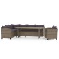 vidaXL Set de muebles de jardín 3 pzas y cojines ratán sintético gris vidaXL Set de muebles de jardín 3 pzas y cojines ratán sintético gris