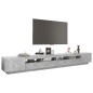 vidaXL Mueble para TV con luces LED gris hormigón 300x35x40 cm