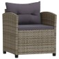 vidaXL Set de muebles de jardín 3 pzas y cojines ratán sintético gris vidaXL Set de muebles de jardín 3 pzas y cojines ratán sintético gris