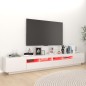 vidaXL Mueble para TV con luces LED blanco brillante 260x35x40 cm