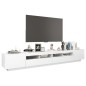 vidaXL Mueble para TV con luces LED blanco brillante 260x35x40 cm