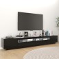 vidaXL Mueble para TV con luces LED negro 260x35x40 cm