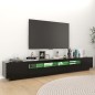 vidaXL Mueble para TV con luces LED negro 260x35x40 cm