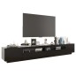 vidaXL Mueble para TV con luces LED negro 260x35x40 cm