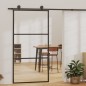 vidaXL Puerta corredera con herrajes ESG vidrio y aluminio 102x205 cm vidaXL Puerta corredera con herrajes ESG vidrio y aluminio 102x205 cm