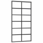 vidaXL Puerta corredera con herrajes ESG vidrio y aluminio 102x205 cm
