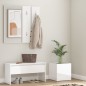 vidaXL Set de muebles de recibidor madera contrachapada blanco brillo vidaXL Set de muebles de recibidor madera contrachapada blanco brillo